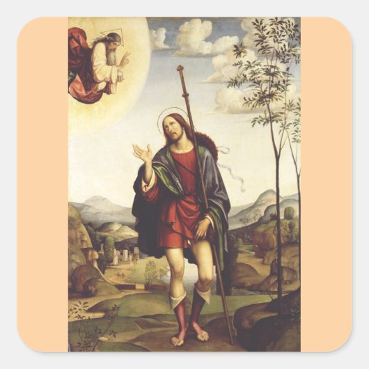 Saint Roch beroemd gemaakt door Francesco Francia Vierkante Sticker (Voorkant)