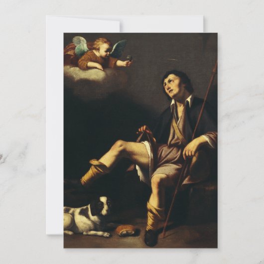 Saint Roch en de engel door Guy François Kaart (Voorkant)