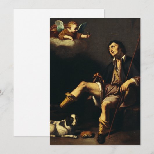 Saint Roch en de engel door Guy François Kaart (Voorkant / Achterkant)