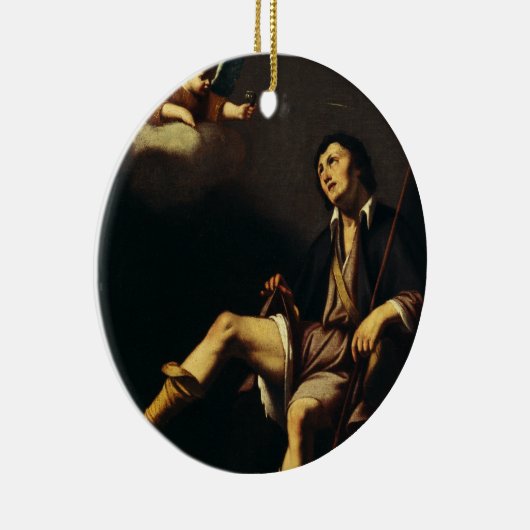 Saint Roch en de engel door Guy François Keramisch Ornament (Rechts)