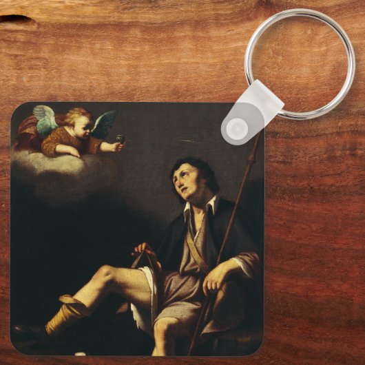 Saint Roch en de engel door Guy François Sleutelhanger (Achterkant)