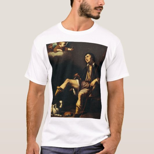 Saint Roch en de engel door Guy François T-shirt (Voorkant)