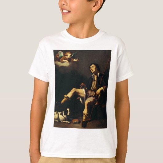 Saint Roch en de engel door Guy François T-shirt (Voorkant)
