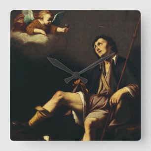 Saint Roch en de engel door Guy François Vierkante Klok