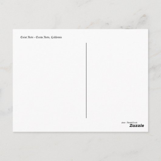 Saint Roos Santa Rosa, Ca. Briefkaart (Achterkant)