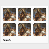 Saint Rosalie Interceding voor de Plague-stricken Vierkante Sticker (Vel)