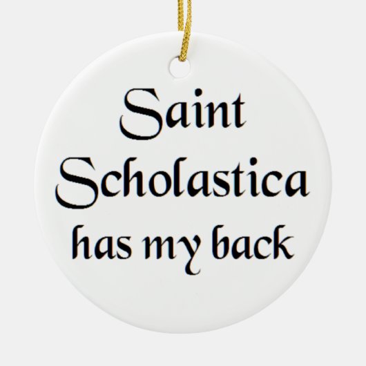 saint scholastica koffiemok keramisch ornament (Voorkant)