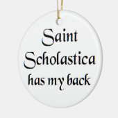 saint scholastica koffiemok keramisch ornament (Links)