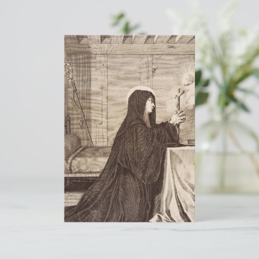 Saint Scholastica Patroness van school Bedankkaart (Staand voorkant)