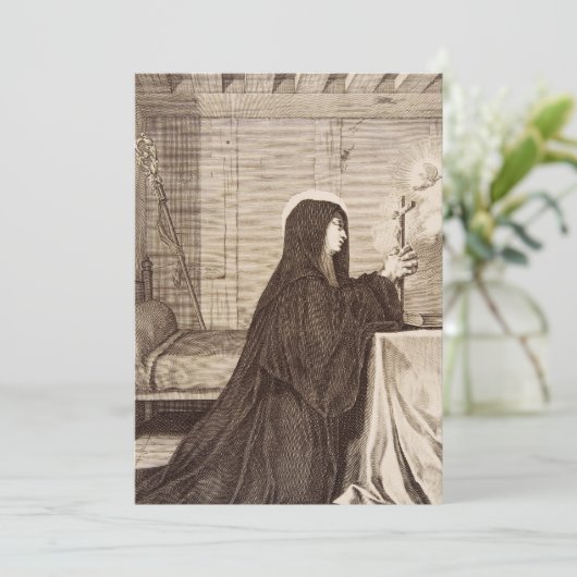 Saint Scholastica Patroness van school Bedankkaart (Staand voorkant)