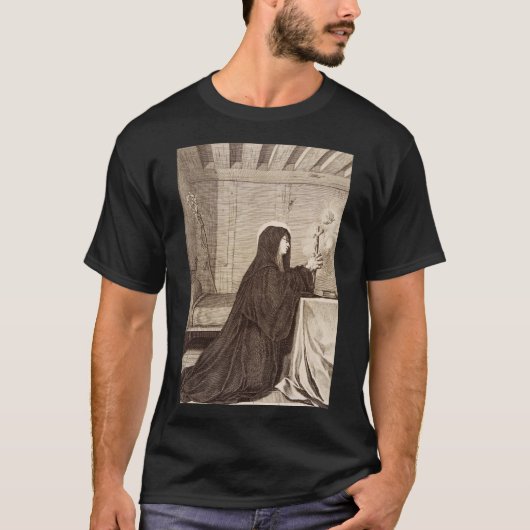 Saint Scholastica Patroness van school T-shirt (Voorkant)