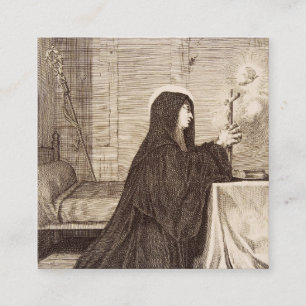 Saint Scholastica Patroness van school Vierkante Visitekaartje