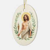 Saint Sebastian God's Peace and Blessings Scriptur Keramisch Ornament (Links)