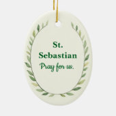 Saint Sebastian God's Peace and Blessings Scriptur Keramisch Ornament (Achterkant)