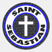 Saint Sebastian Ronde Sticker (Voorkant)