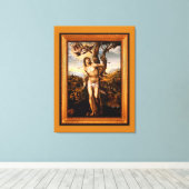 SAINT SEBASTIAN Stretted Canvas Print (Insitu (Houten vloer))