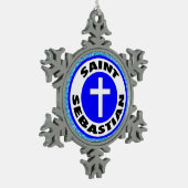 Saint Sebastian Tin Sneeuwvlok Ornament (Links)