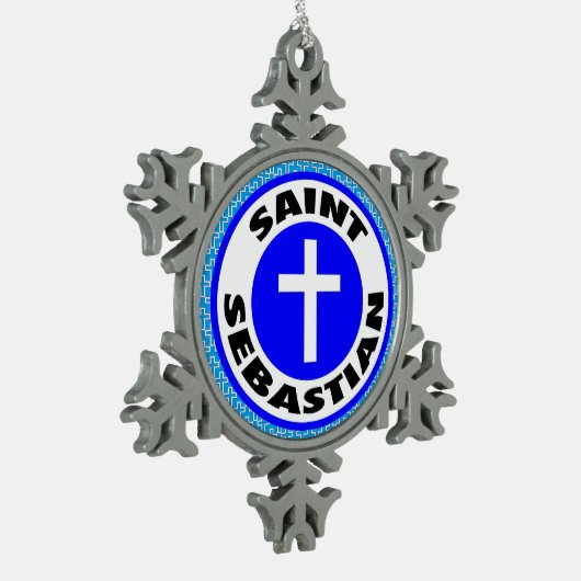 Saint Sebastian Tin Sneeuwvlok Ornament (Links)