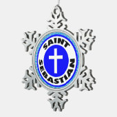 Saint Sebastian Tin Sneeuwvlok Ornament (Rechts)