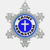 Saint Sebastian Tin Sneeuwvlok Ornament (Voorkant)