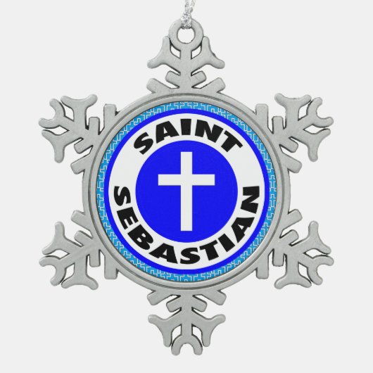 Saint Sebastian Tin Sneeuwvlok Ornament (Voorkant)