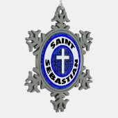 Saint Sebastian Tin Sneeuwvlok Ornament (Links)