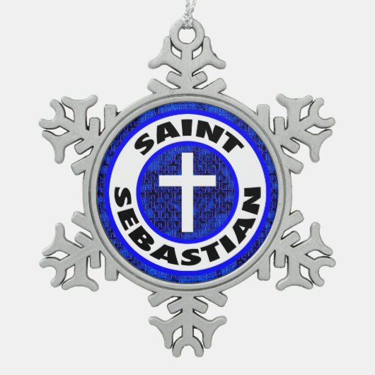Saint Sebastian Tin Sneeuwvlok Ornament (Voorkant)