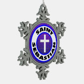 Saint Sebastian Tin Sneeuwvlok Ornament (Links)