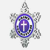 Saint Sebastian Tin Sneeuwvlok Ornament (Rechts)