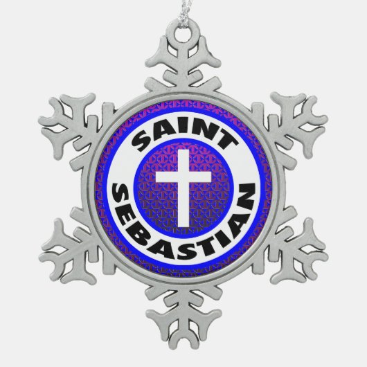 Saint Sebastian Tin Sneeuwvlok Ornament (Voorkant)