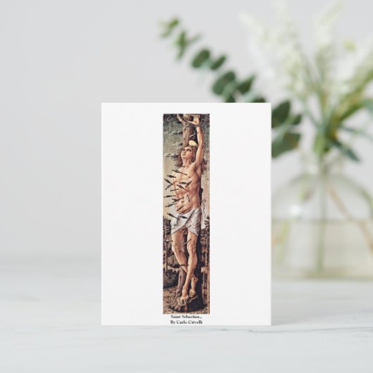 Saint Sebastian, van Carlo Crivelli Briefkaart (Staand voorkant)