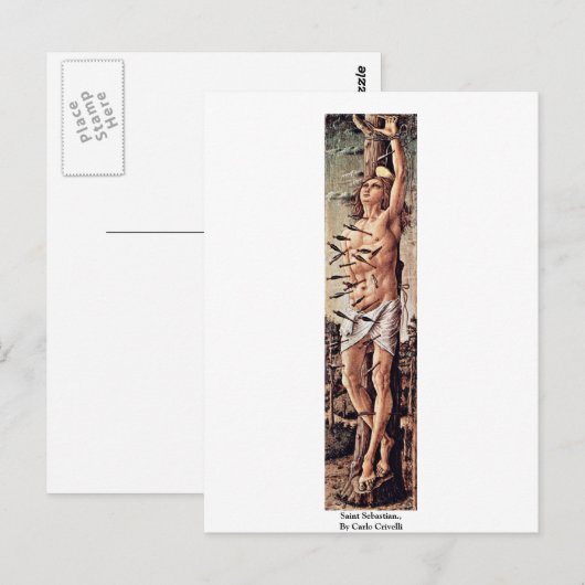 Saint Sebastian, van Carlo Crivelli Briefkaart (Voorkant / Achterkant)