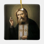 Saint Seraphim of Sarov Ceramic Ornament (Voorkant)