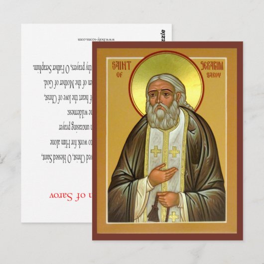 Saint Seraphim of Sarov Prayer Card Briefkaart (Voorkant / Achterkant)