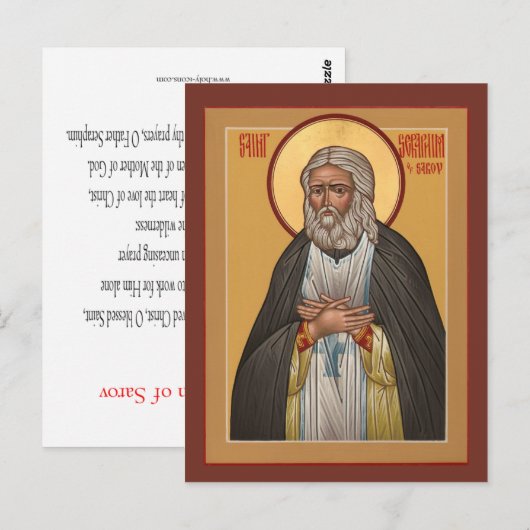 Saint Seraphim of Sarov Prayer Card Briefkaart