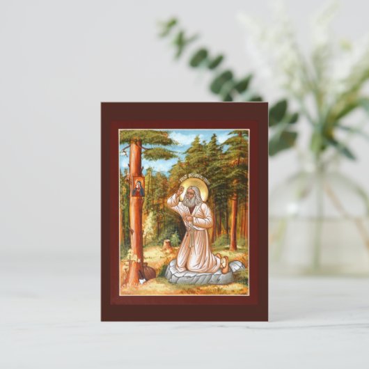 Saint Seraphim of Sarov Prayer Card Briefkaart (Staand voorkant)