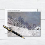 Saint-Simeon-Boerderij in de Winter-Claude Monet Briefkaart<br><div class="desc">Een briefkaart voor beeldende kunst met het impressionistische schilderij,  The Road in Front of Saint-Simeon Boerderij in Winter (1867),  door Claude Monet (1840-1926). Een landschap van een met sneeuw bedekte weg door een landhuis.</div>