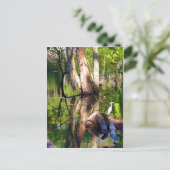 Saint Simons Island, GA Lagoon en Egret Briefkaart (Staand voorkant)