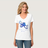 Saint Simons Island GA Ocean Blue Octopus T-Shirt (Voorkant volledig)