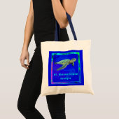 Saint Simons Island GA Ocean Blue Zee Turtle Tote Bag (Voorkant (product))