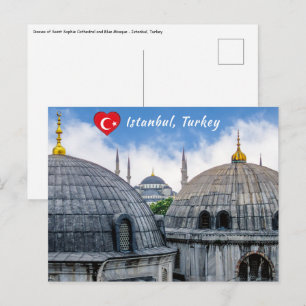Saint Sophie Cathedral en Blue Mosque - Istanbul Briefkaart