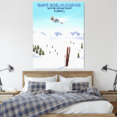 Saint-Sorlin d'Arves Frankrijk ski-poster Canvas Afdruk (Insitu (Slaapkamer))