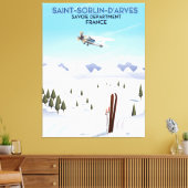 Saint-Sorlin d'Arves Frankrijk ski-poster Canvas Afdruk (Insitu (Woonkamer))