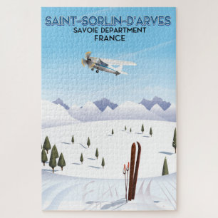 Saint-Sorlin d'Arves Frankrijk ski-poster Legpuzzel