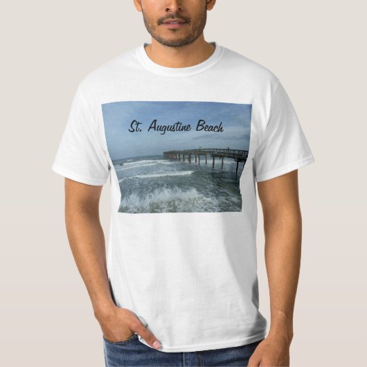 Saint St. Augustine Beach Florida FL Pier T-Shirt (Voorkant)