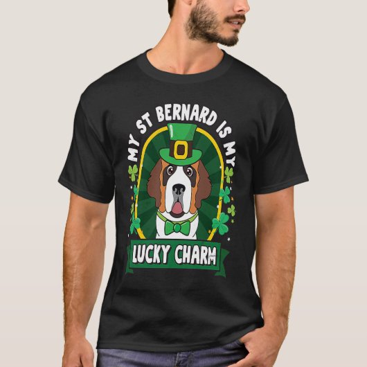 Saint St Bernard St Patricks Lucky Charm Mom Dad T-shirt (Voorkant)