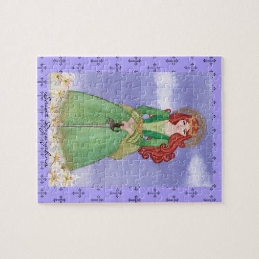 Saint St. Dymphna Jigzaag Puzzle Gift Legpuzzel (Horizontaal)