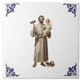Saint St Joseph & Chiltd Jesus Religious Tegeltje (Voorkant)