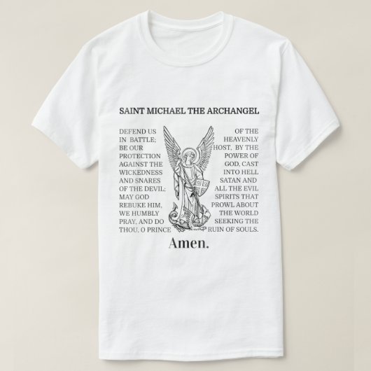 Saint St Michael Prayer T-shirt (Design voorkant)