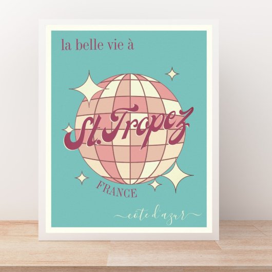 Saint St Tropez France côte d'Azur blauwgroen blau Poster